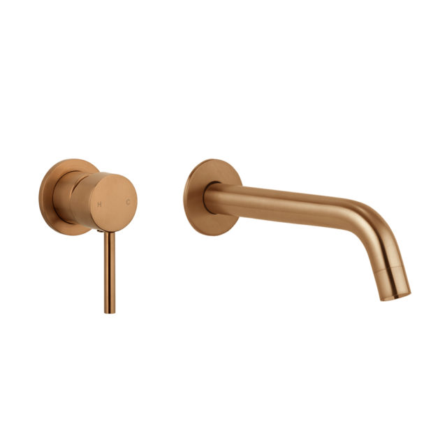 Elysian Minimal Mixer Spout Set Brushed Copper Abi Interiors Uk