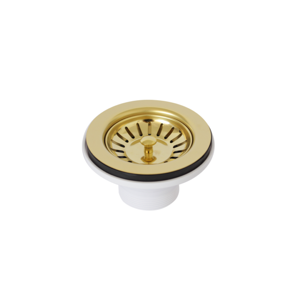 Seba Kitchen Sink 550mm With Overflow And Rack Brushed Brass Abi Interiors Uk