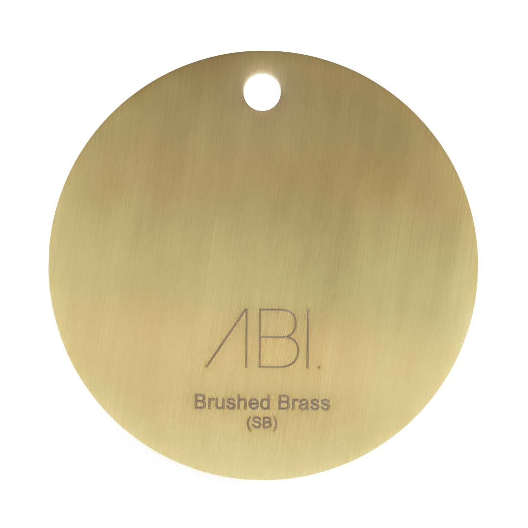 Colour Sample Brushed Brass (PVD) Solid Brass ABI Interiors UK