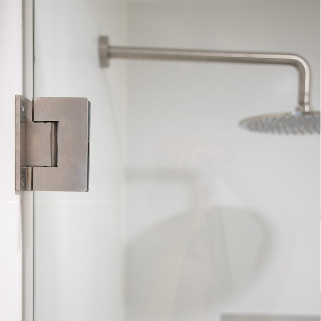 Kenzie Glass to Wall Shower Hinge - Stainless Steel - ABI Interiors UK