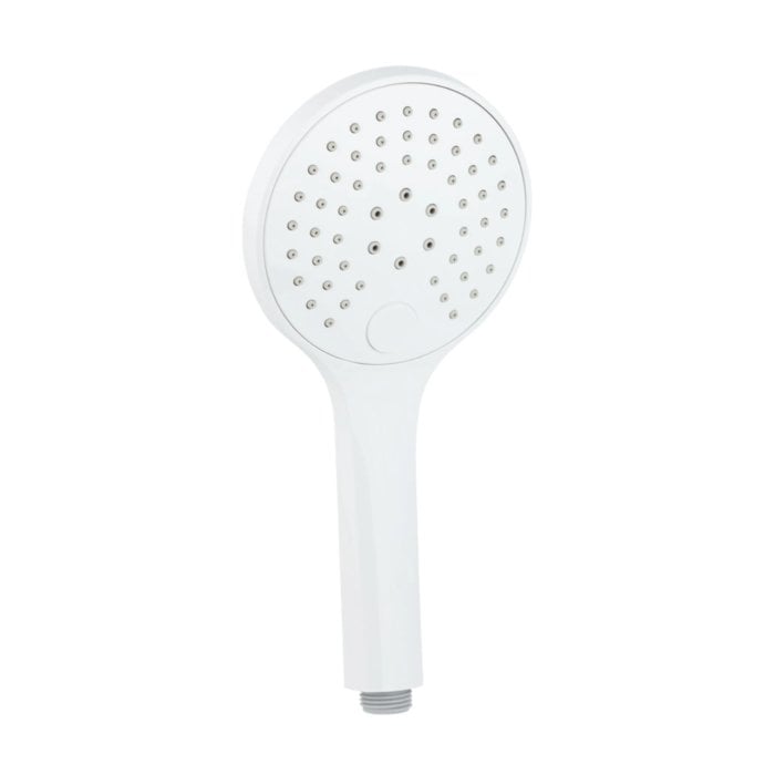 3-Function Round Hand Shower - White - ABI Interiors UK